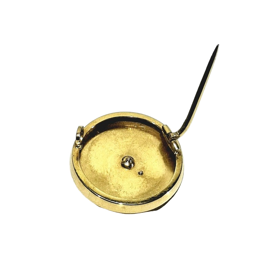 Broche en or rose guêpe en or rose et oeil de tigre - Castafiore