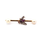 Broche en perles de culture, rubis et diamants - Castafiore