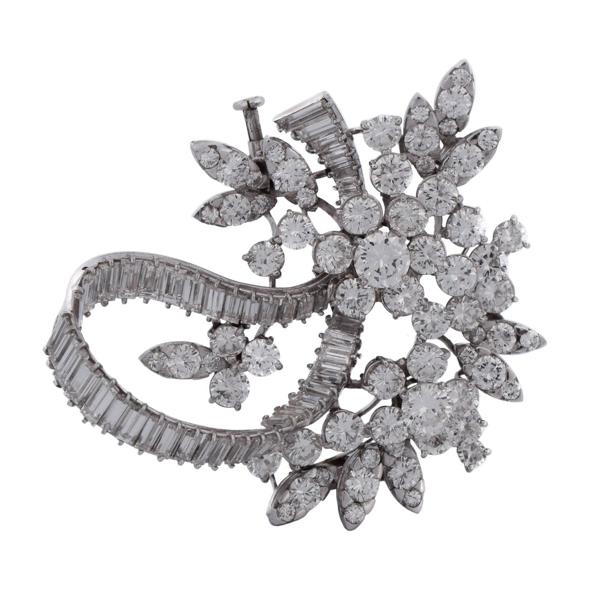 Broche en platine et diamants - Castafiore