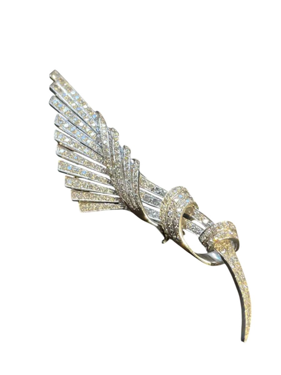 Broche en platine et diamants vers 1960 - Castafiore