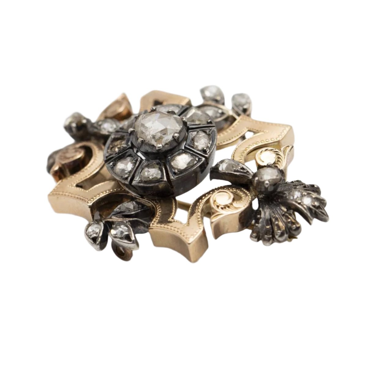 Broche en platine et or rose - Castafiore