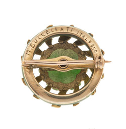 Broche Épingle BUCCELLATI en or jaune et jade - Castafiore