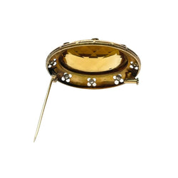 Broche Épingle BUCCELLATI en or jaune, topaze et diamants - Castafiore