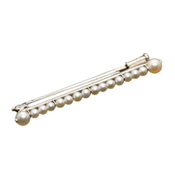 Broche Épingle CARTIER en or blanc et perle - Castafiore