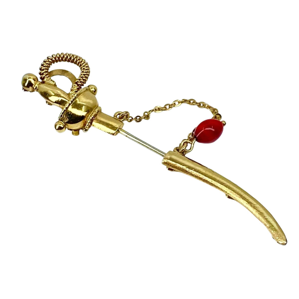 Broche épingle de cravate «  épée » en or 18 carats - Castafiore