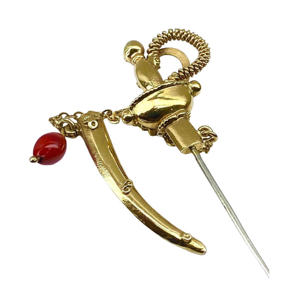 Broche épingle de cravate «  épée » en or 18 carats - Castafiore