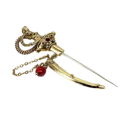 Broche épingle de cravate «  épée » en or 18 carats - Castafiore