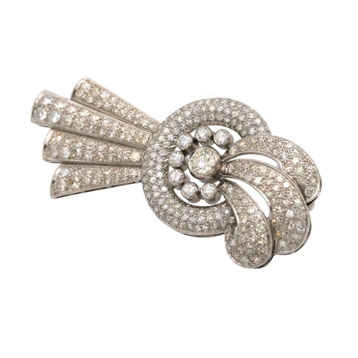 Broche Épingle en or blanc et diamants - Castafiore