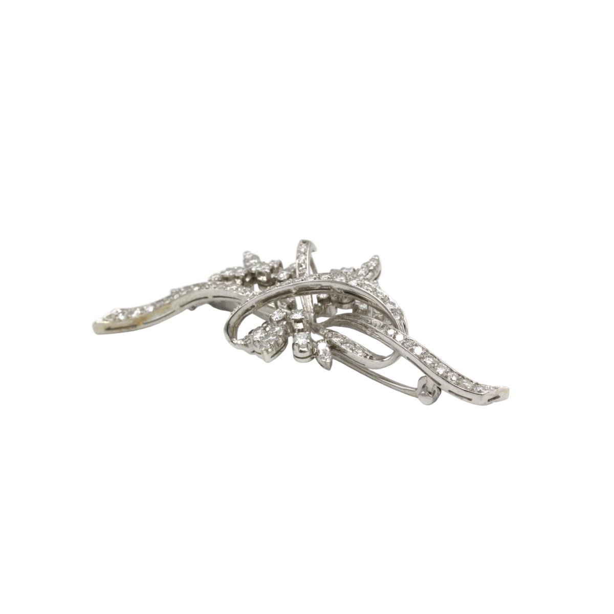 Broche Épingle en or blanc et diamants - Castafiore