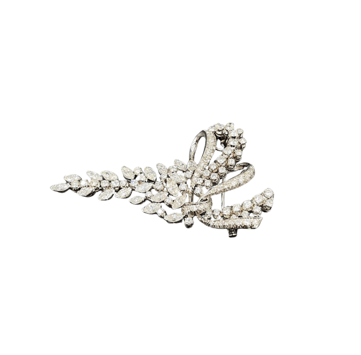 Broche Epingle en or blanc et diamants - Castafiore