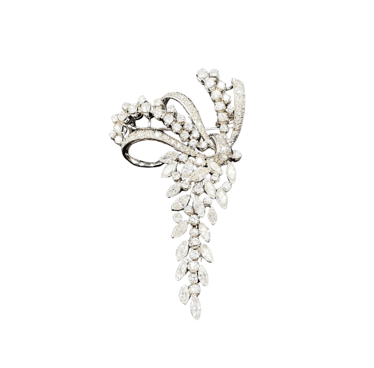 Broche Epingle en or blanc et diamants - Castafiore