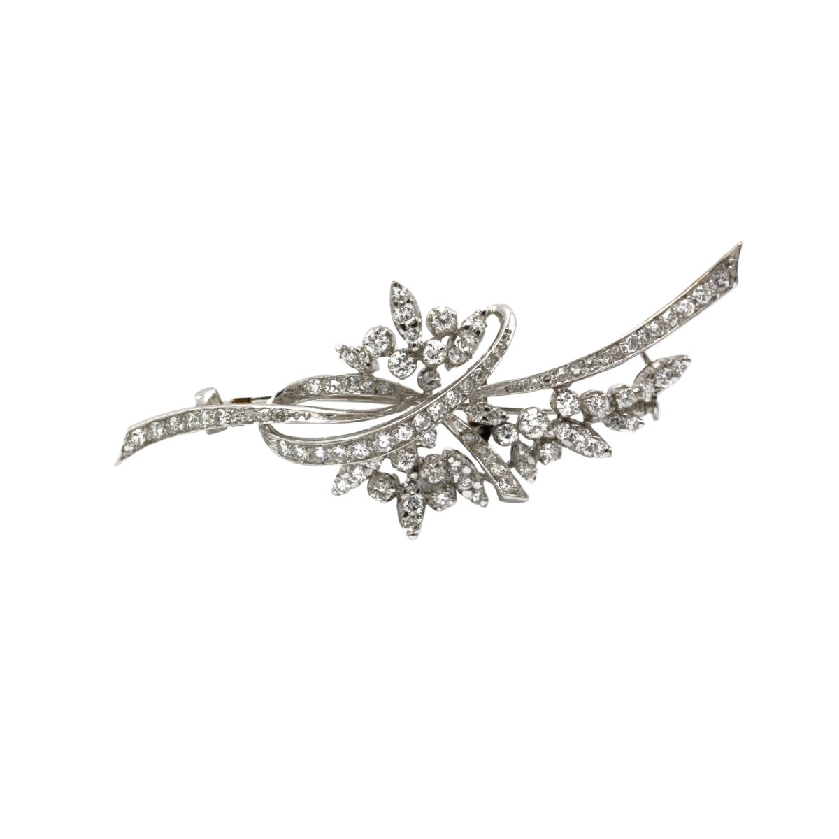 Broche Épingle en or blanc et diamants - Castafiore