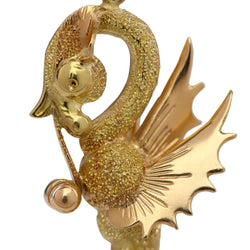 Brooch two gold dragon pendant