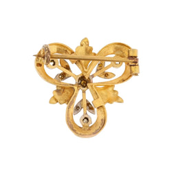 Broche Épingle en or blanc, or jaune, or vert et diamant - Castafiore
