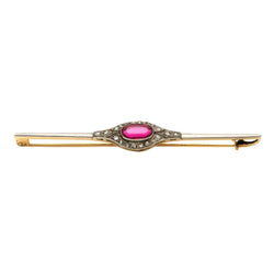 Broche Épingle en or blanc, or jaune, rubis et diamants - Castafiore