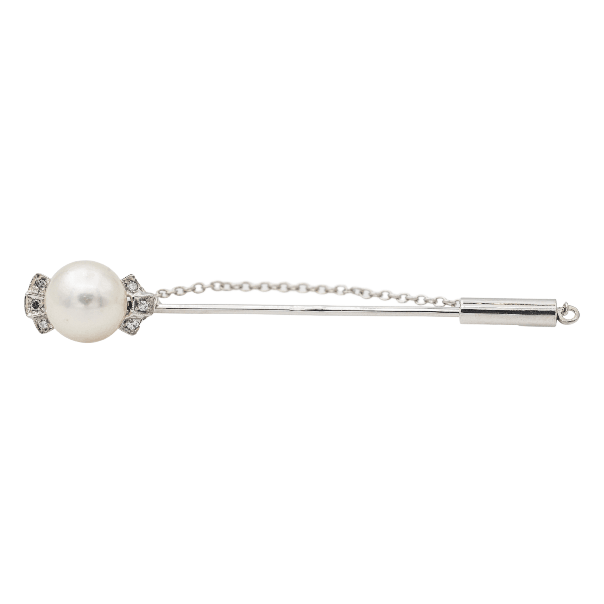 Brooch White gold Pearl pin