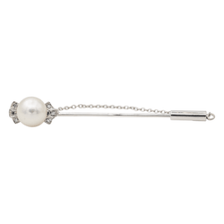Brooch White gold Pearl pin