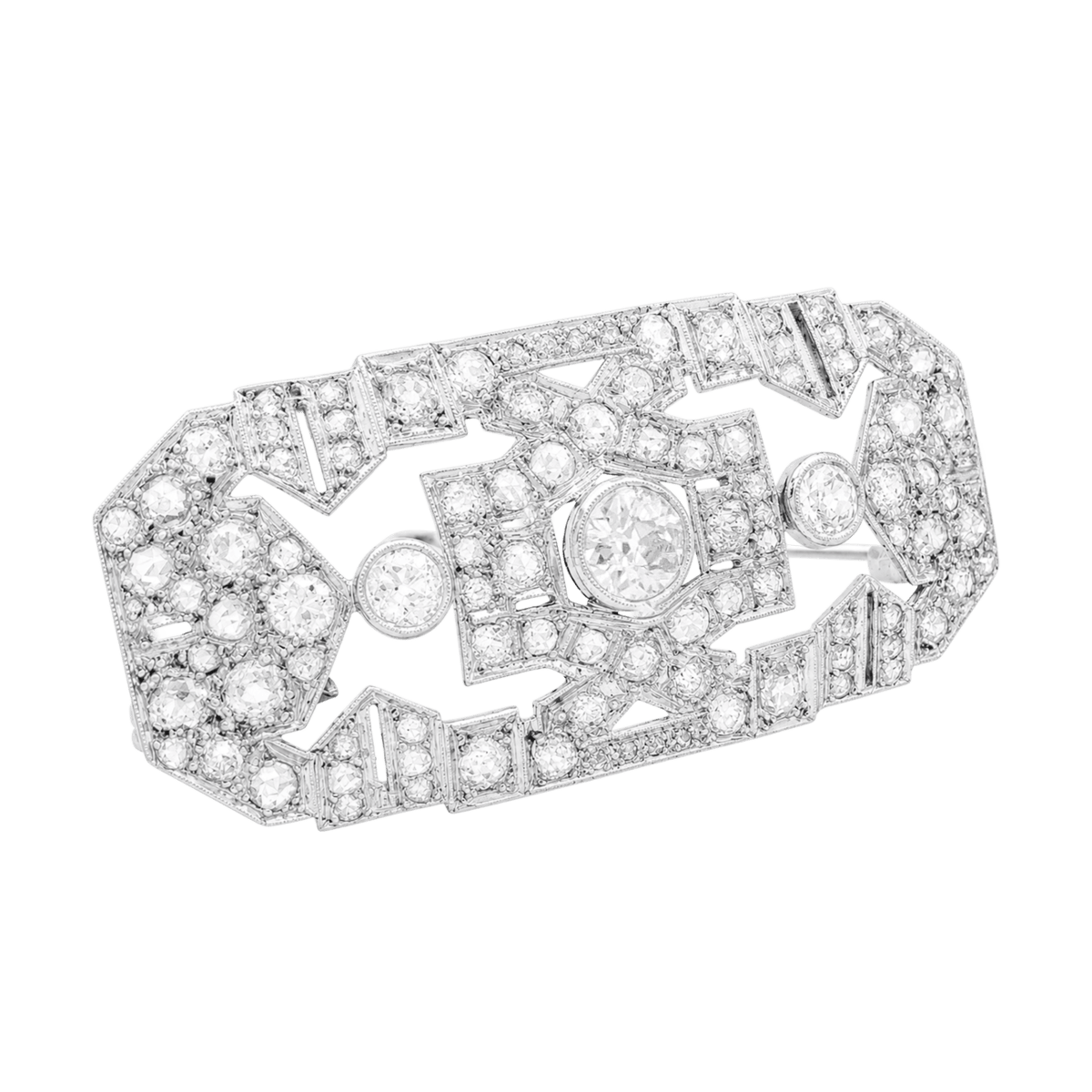 Broche Épingle en or blanc, platine et diamants - Castafiore