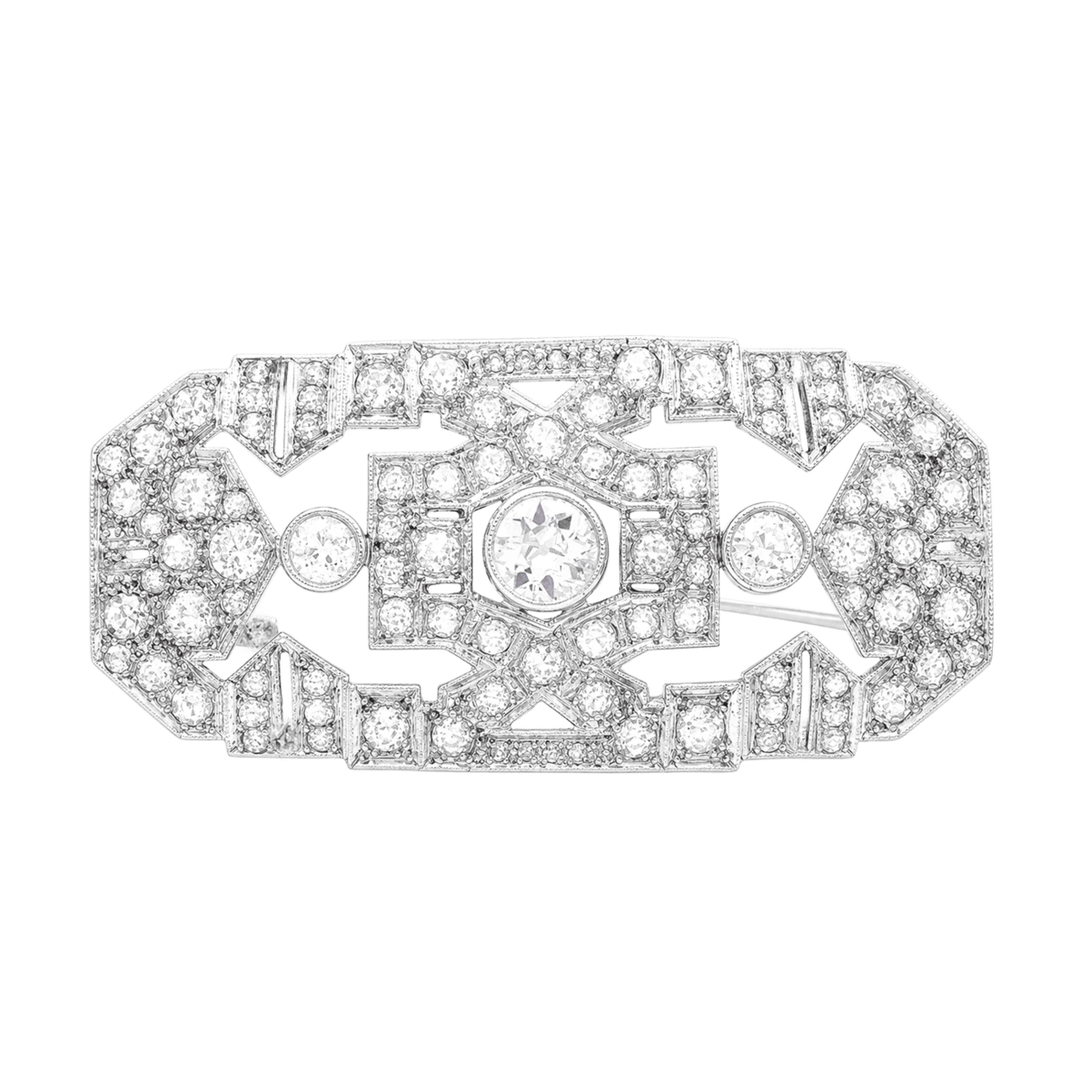 Broche Épingle en or blanc, platine et diamants - Castafiore