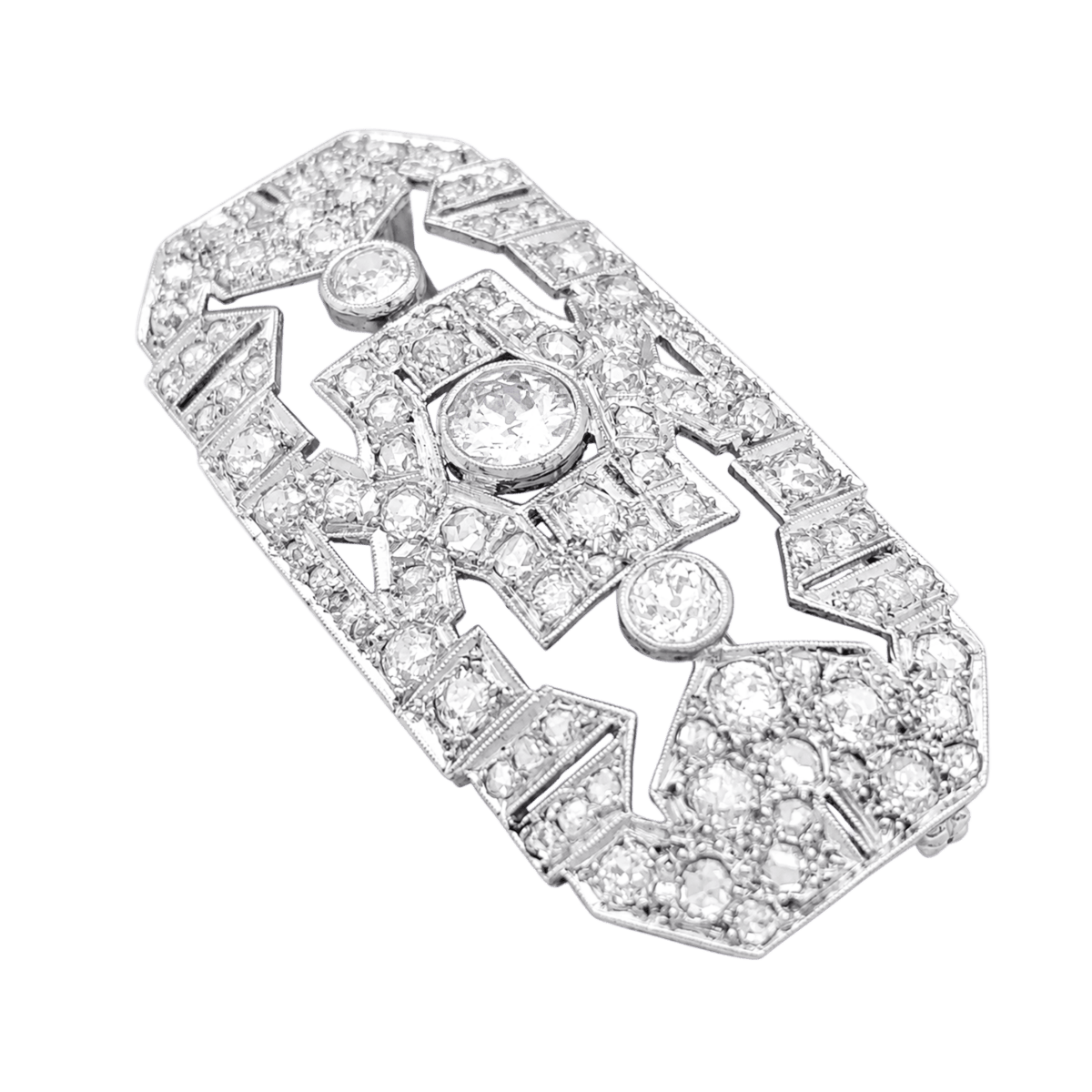 Broche Épingle en or blanc, platine et diamants - Castafiore