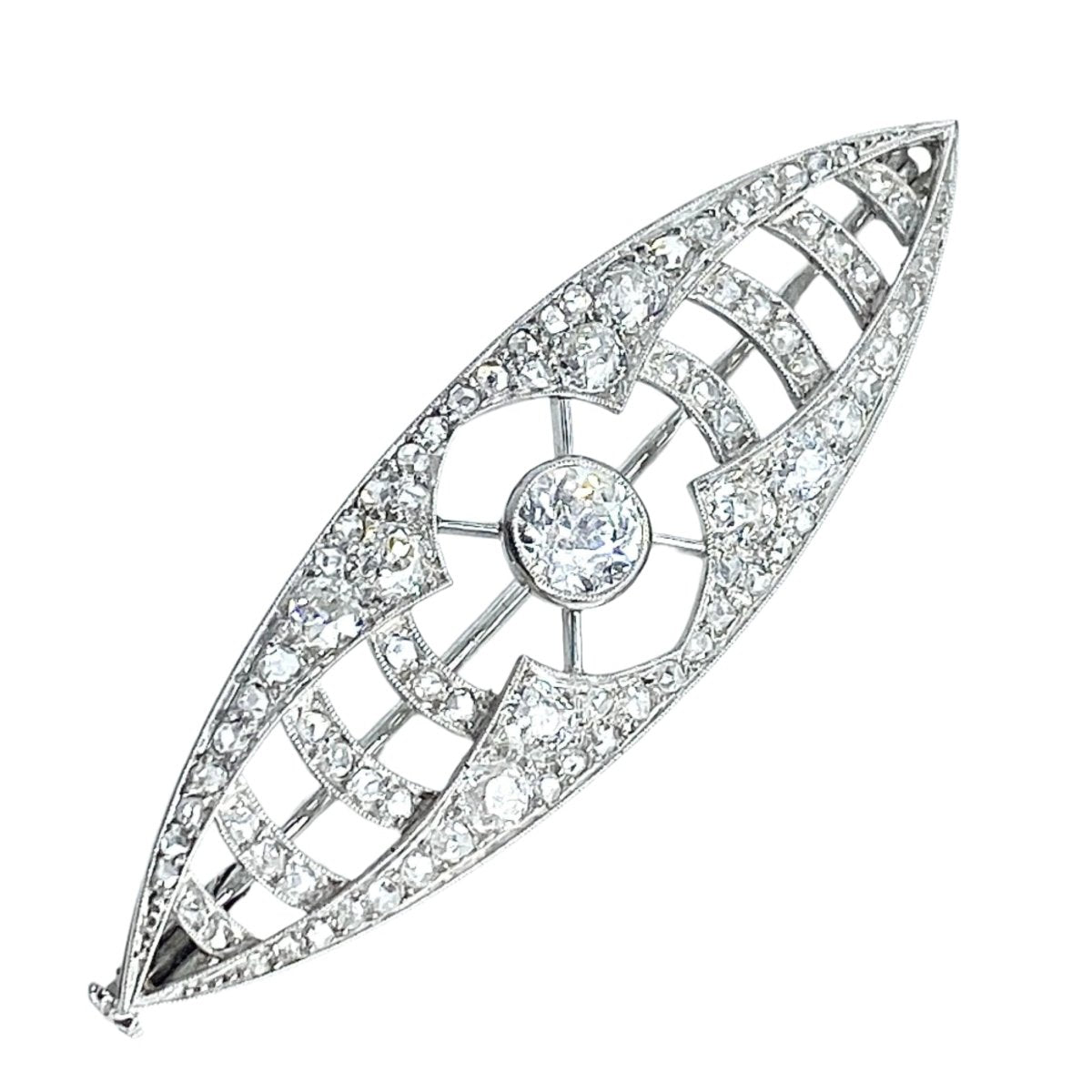 Broche Épingle en or blanc, platine et diamants - Castafiore