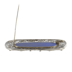 Broche Épingle en or blanc, platine, lapis - lazuli et diamants - Castafiore