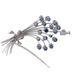 Broche Épingle en or blanc, saphirs et diamants - Castafiore