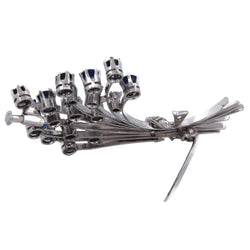Broche Épingle en or blanc, saphirs et diamants - Castafiore