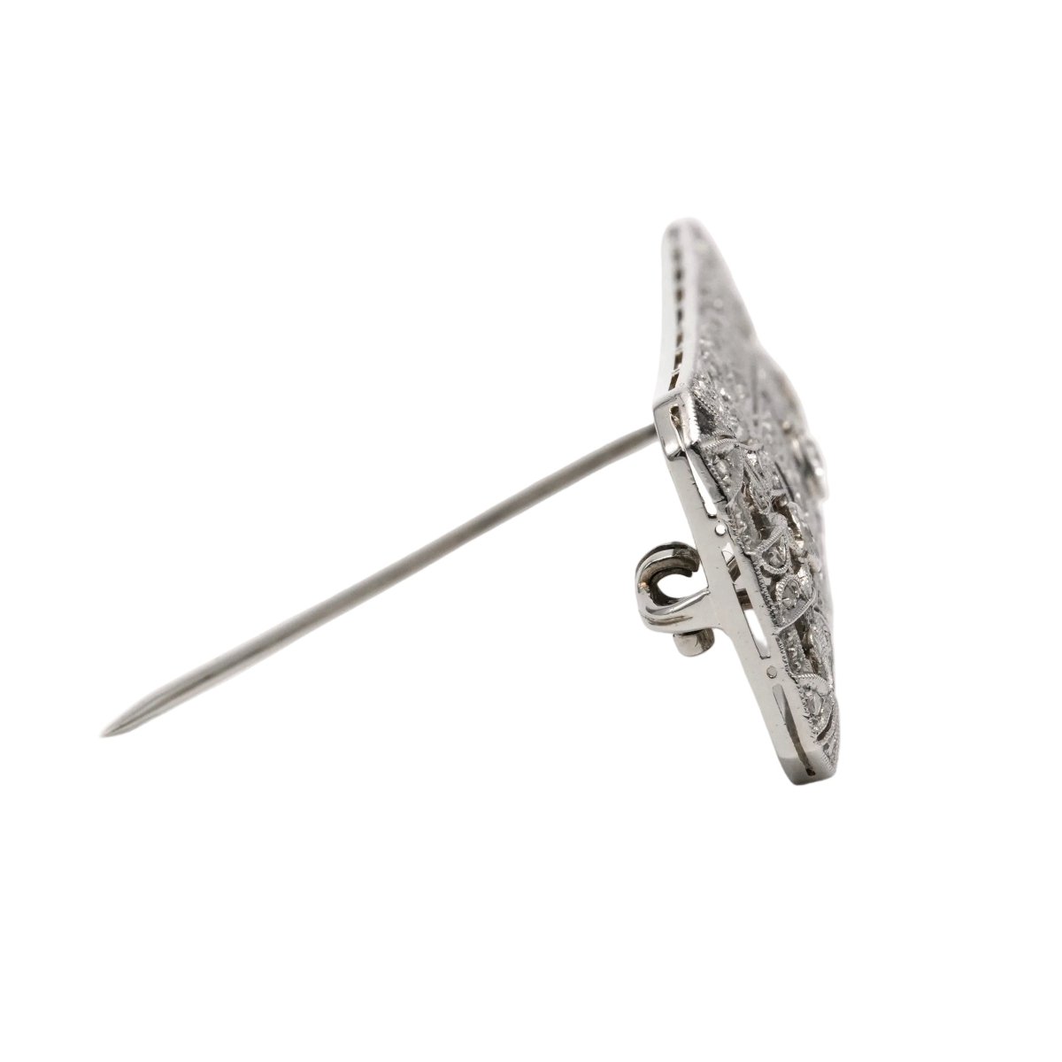 Broche Épingle en or blanc, saphirs et diamants - Castafiore