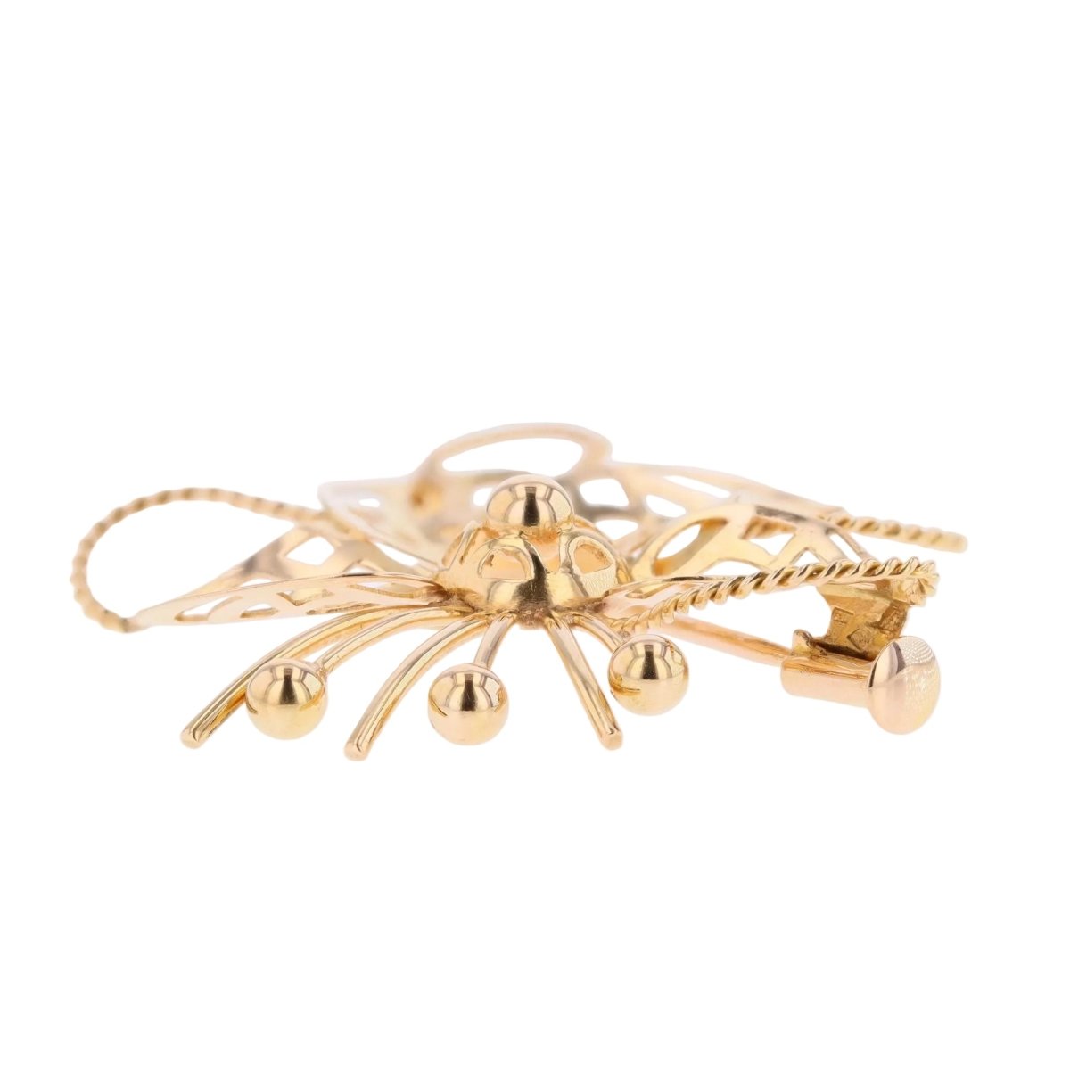 Brooch vintage gold stylized flower