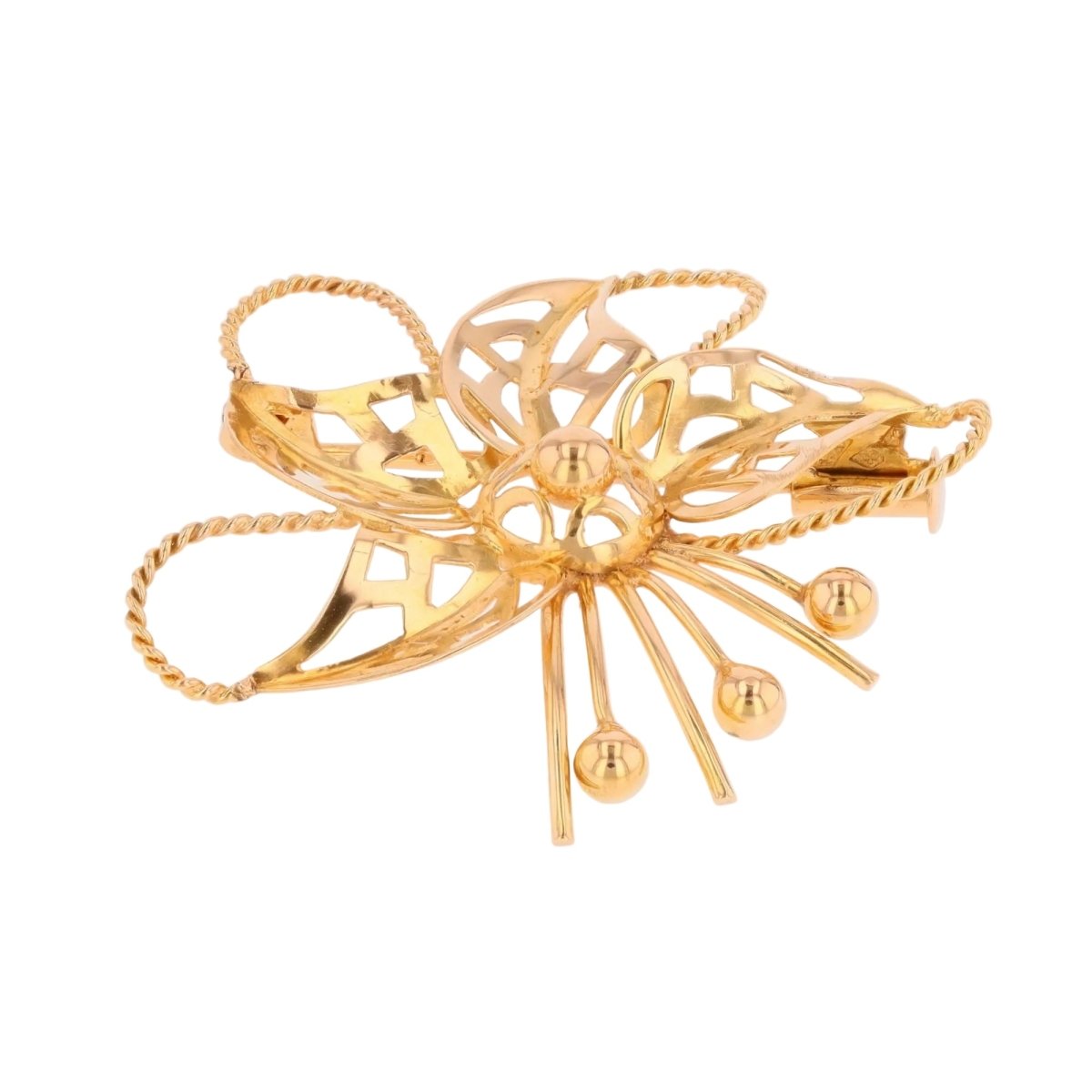 Brooch vintage gold stylized flower