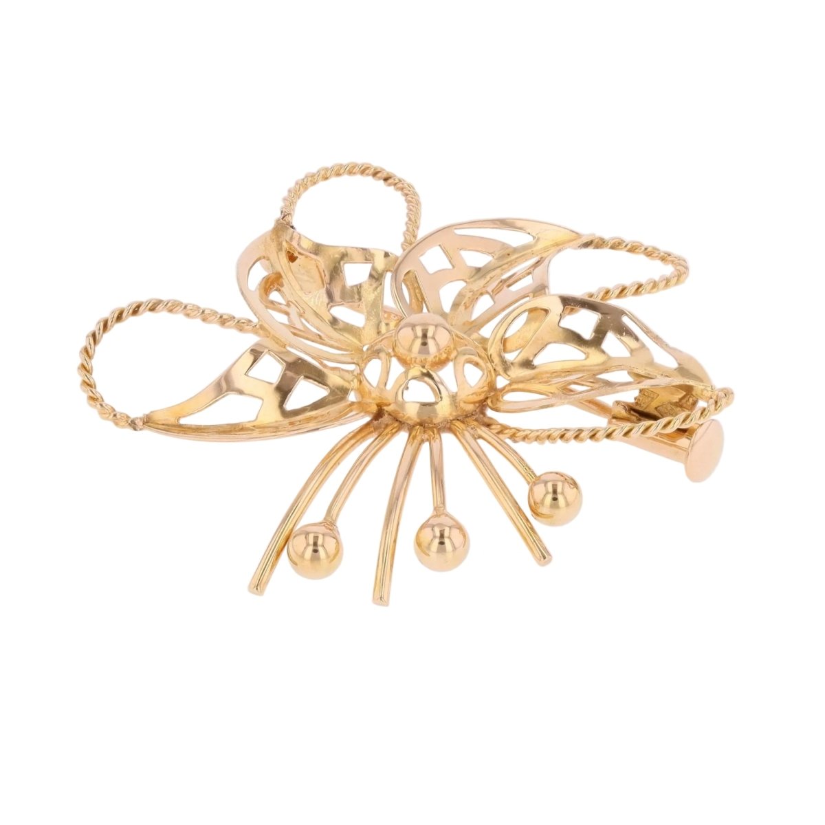 Brooch vintage gold stylized flower