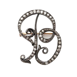 Broche Épingle en or jaune, argent et diamants - Castafiore