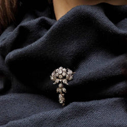 Broche Épingle en or jaune, argent et diamants - Castafiore