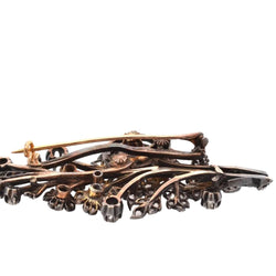 Brooch art nouveau diamonds in gold and silver
