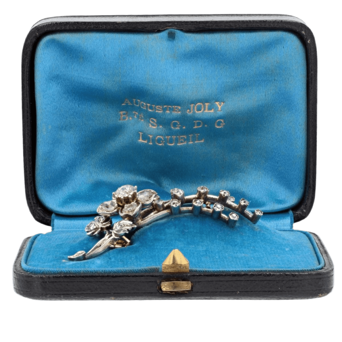 Broche Épingle en or jaune, argent et diamants - Castafiore