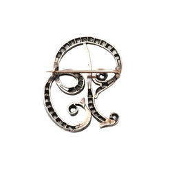 Broche Épingle en or jaune, argent et diamants - Castafiore