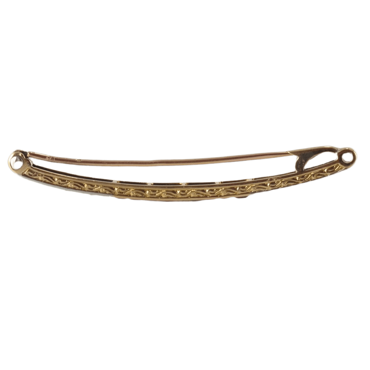 Broche Épingle en or jaune, argent, rubis et diamants - Castafiore