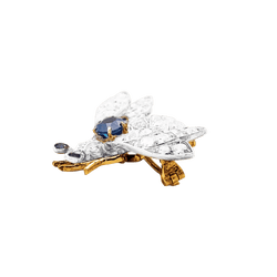 Broche Épingle en or jaune, argent, saphirs et diamants - Castafiore