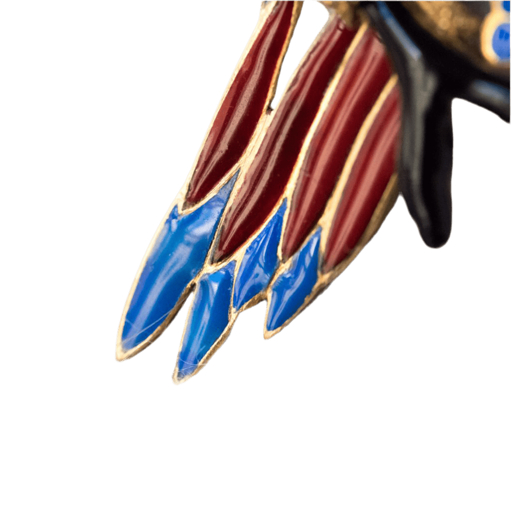 Broche Épingle en or jaune, émail et diamants - Castafiore