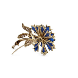 Broche Épingle en or jaune, émail et diamants - Castafiore