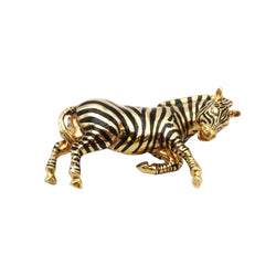 Broche Épingle en or jaune, émail et diamants - Castafiore