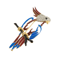 Broche Épingle en or jaune, émail et diamants - Castafiore