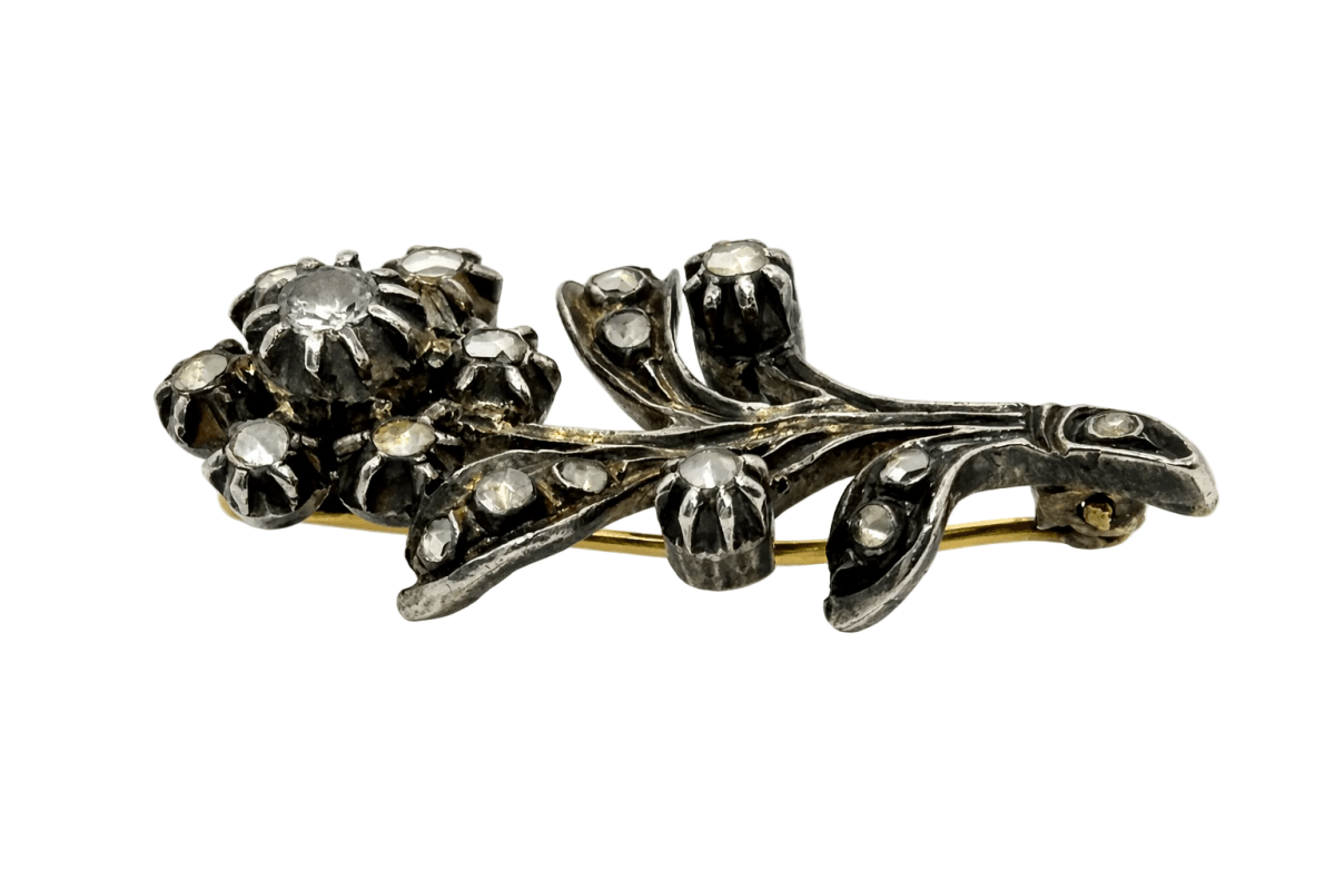 Broche Épingle en or jaune et argent - Castafiore