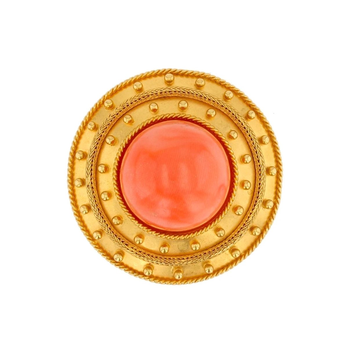 Broche Épingle en or jaune et corail - Castafiore