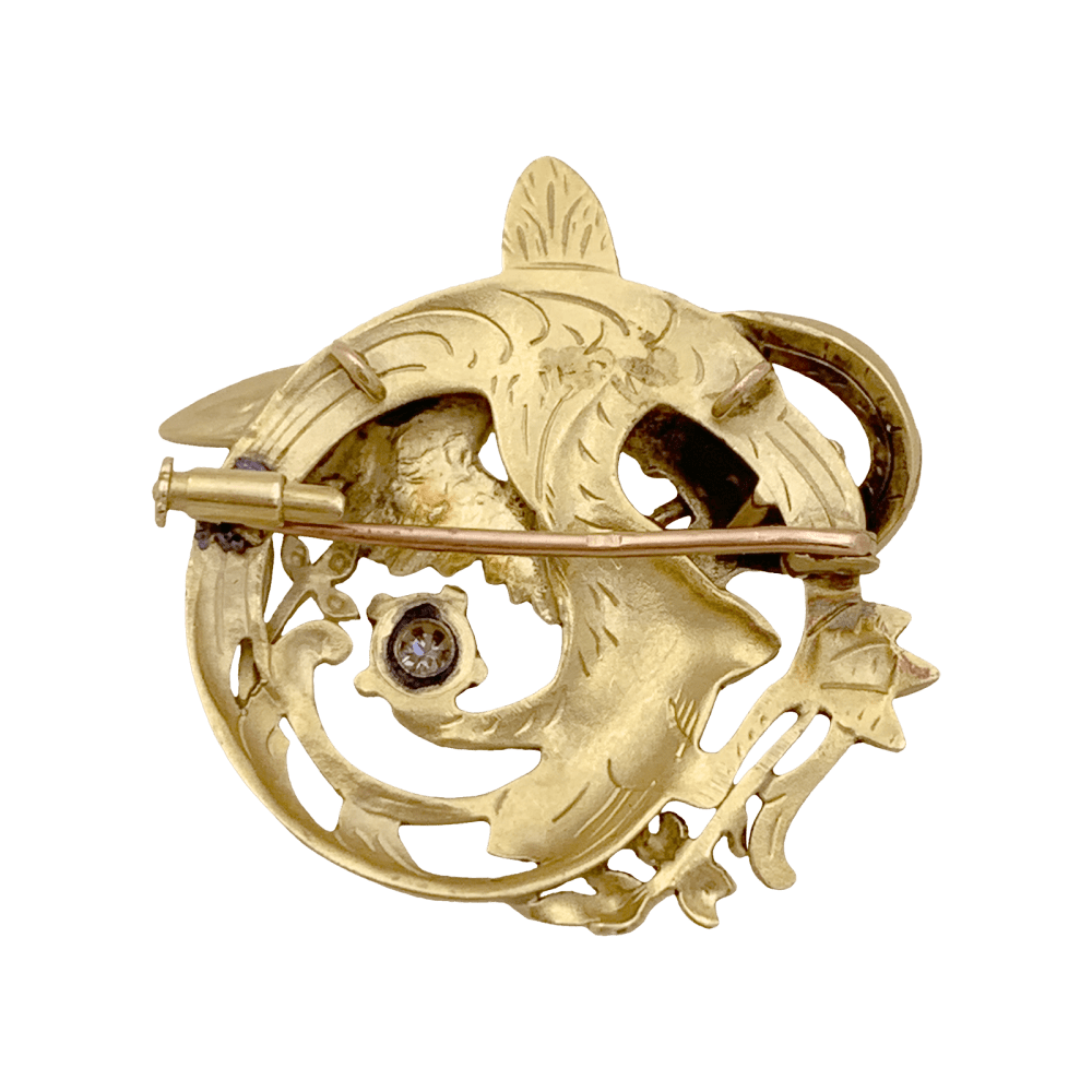 Broche Épingle en or jaune et diamant - Castafiore