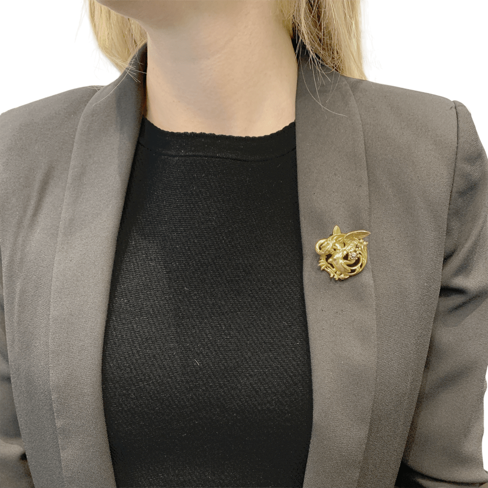 Broche Épingle en or jaune et diamant - Castafiore