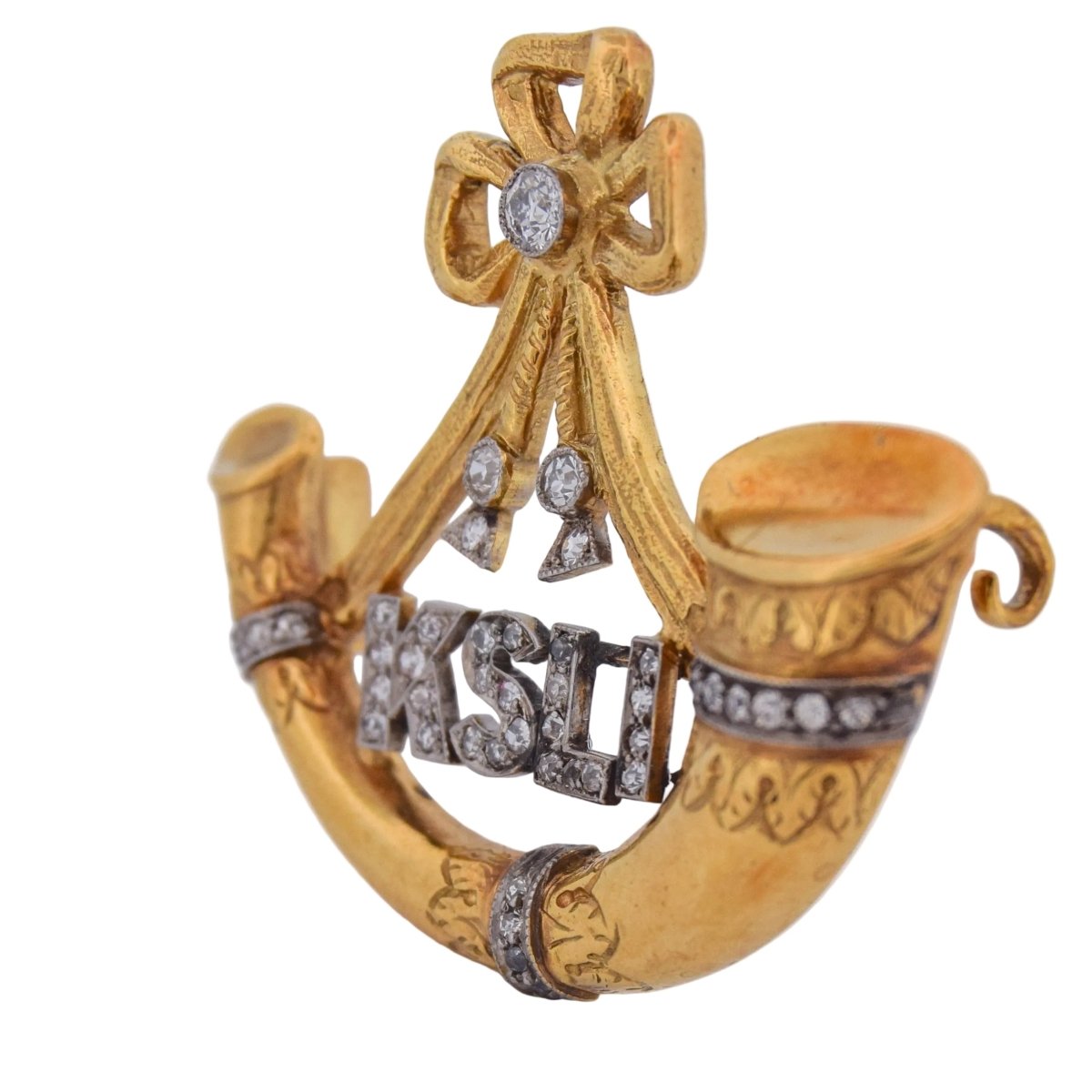 Broche Épingle en or jaune et diamants - Castafiore