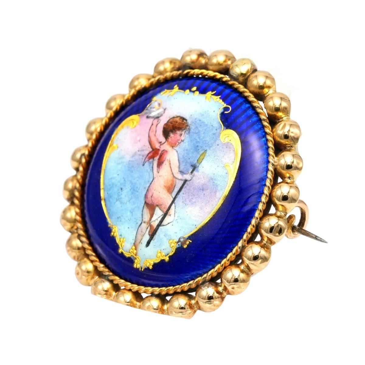 Broche Épingle en or jaune et émail - Castafiore