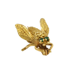 Broche Épingle en or jaune et émeraudes - Castafiore